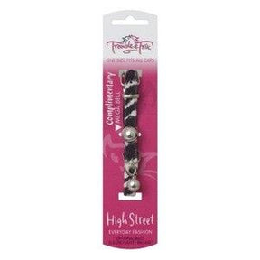 Trouble & Trix High Street Stretch Cat Collar Zebra