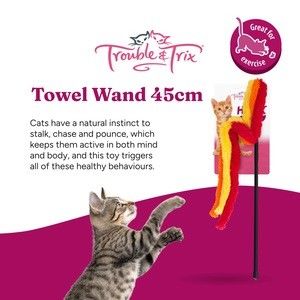 Trouble & Trix HiJinx Towel Wand Cat Toy 45cm