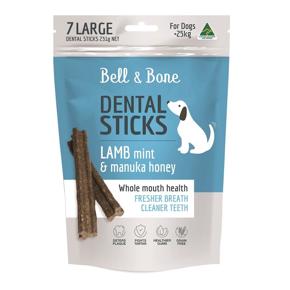 Bell & Bone Dental Sticks Lamb, Mint & Manuka Honey Large 7 Pack