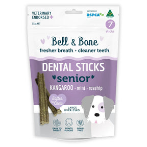 Bell & Bone Senior Dental Sticks Kangaroo, Mint & Rosehip Large 7 Pack
