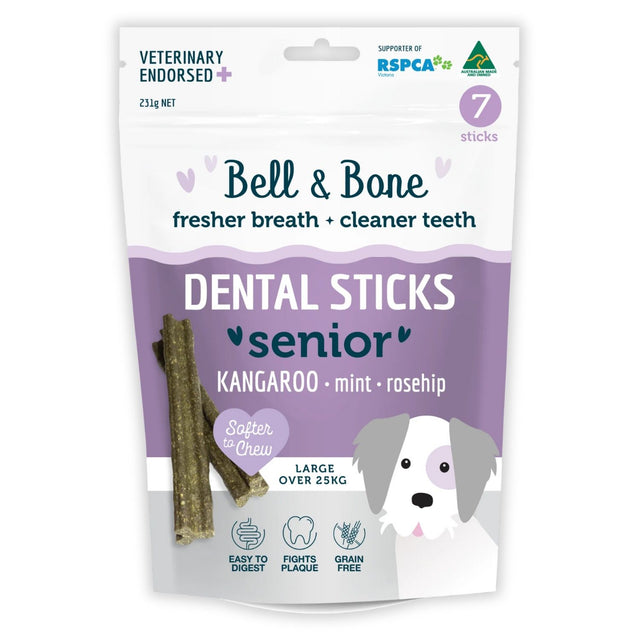 Bell & Bone Senior Dental Sticks Kangaroo, Mint & Rosehip Large 7 Pack