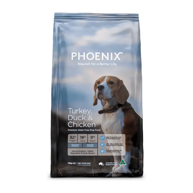 Phoenix Grain Free Turkey, Duck & Chicken Adult Dry Dog Food 13kg