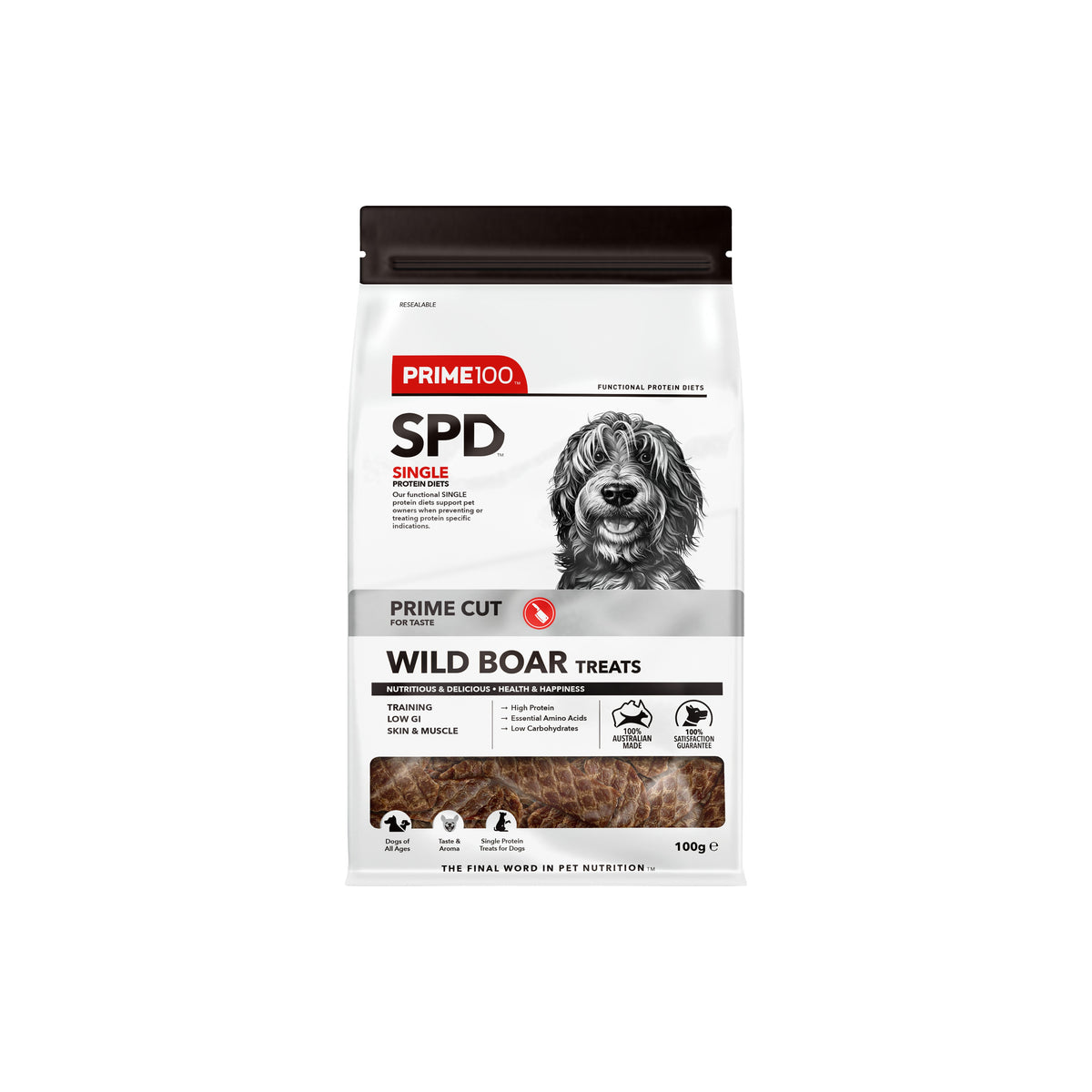 Prime100 Prime Cuts Wild Boar Dog Treats 100g