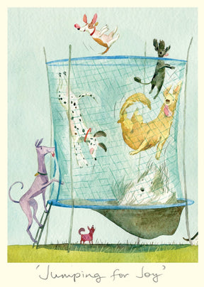 Two Bad Mice Jumping For Joy Card