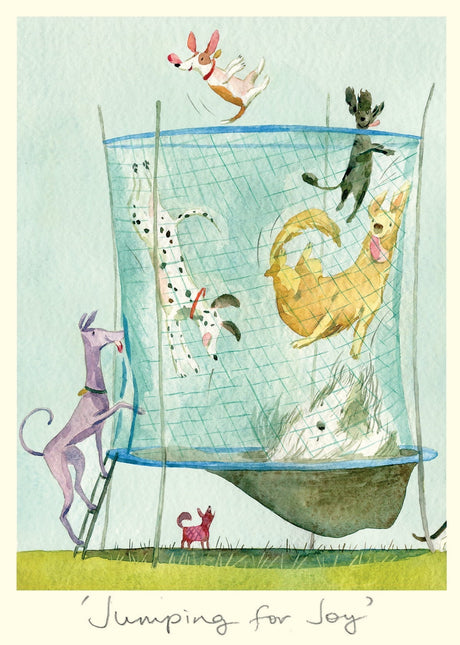 Two Bad Mice Jumping For Joy Card