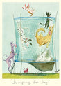 Two Bad Mice Jumping For Joy Card