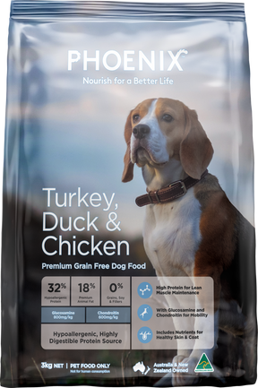 Phoenix Grain Free Turkey, Duck & Chicken Adult Dry Dog Food 3kg