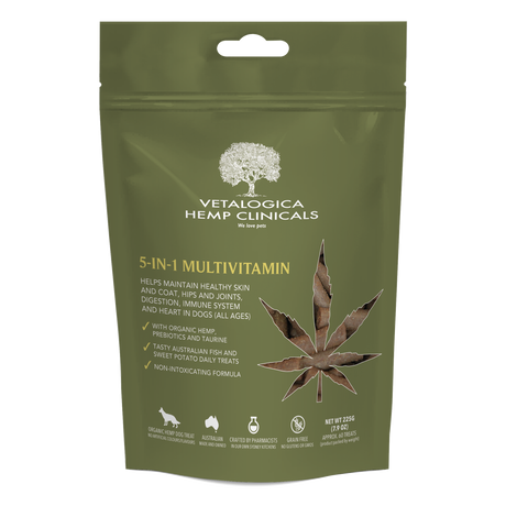 Vetalogica Hemp Clinicals 5-in-1 Multivitamin Dog Treats 225g