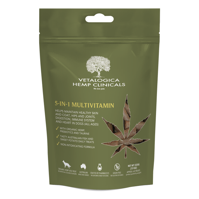 Vetalogica Hemp Clinicals 5-in-1 Multivitamin Dog Treats 225g