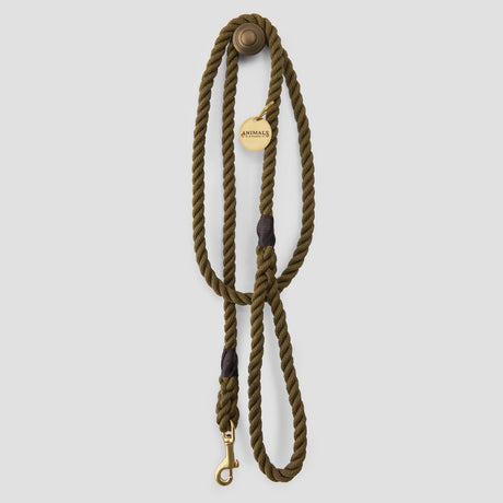 Animals in Charge Olive Rope Dog Leash