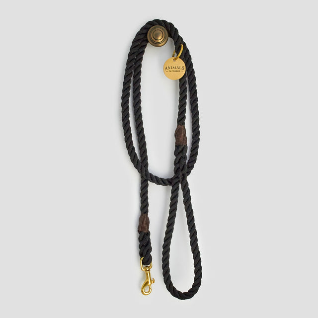 Animals in Charge Midnight Black Rope Dog Leash