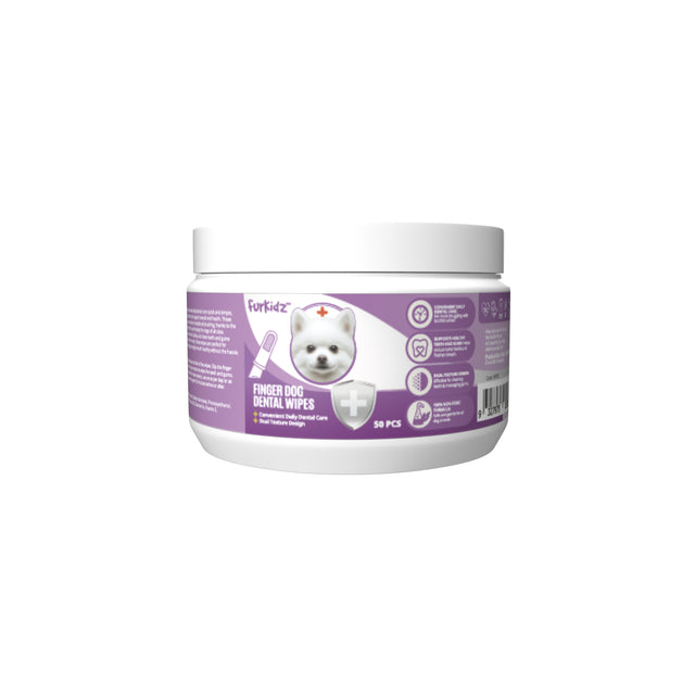 Furkidz Finger Dental Wipes for Dogs - 50 Jar