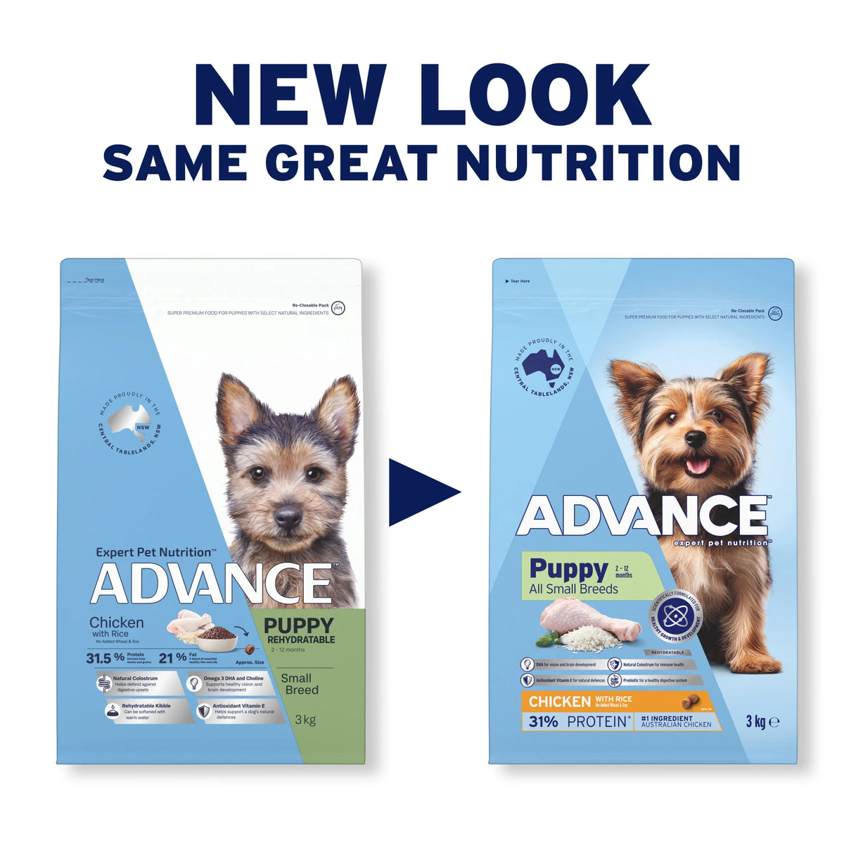 ADVANCE Puppy Small Breed Chicken with Rice Rehydratable Dry Dog Food 3kg