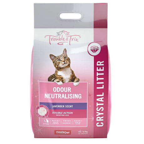 Trouble & Trix Odour Neutralising Crystal Cat Litter 15L