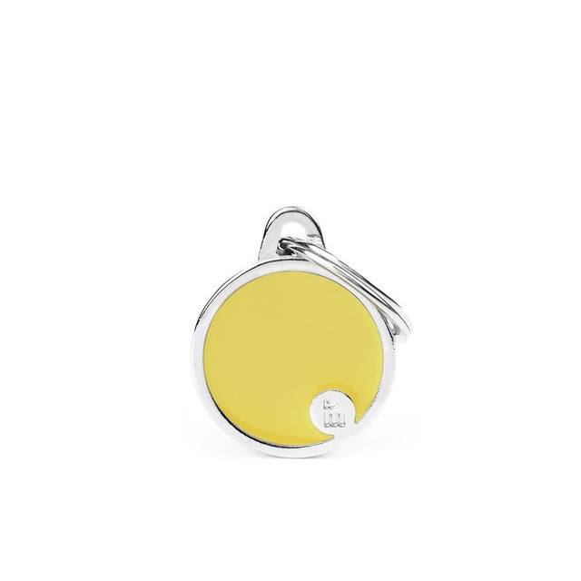 My Family Basic Handmade Circle ID Tag Yellow Small
