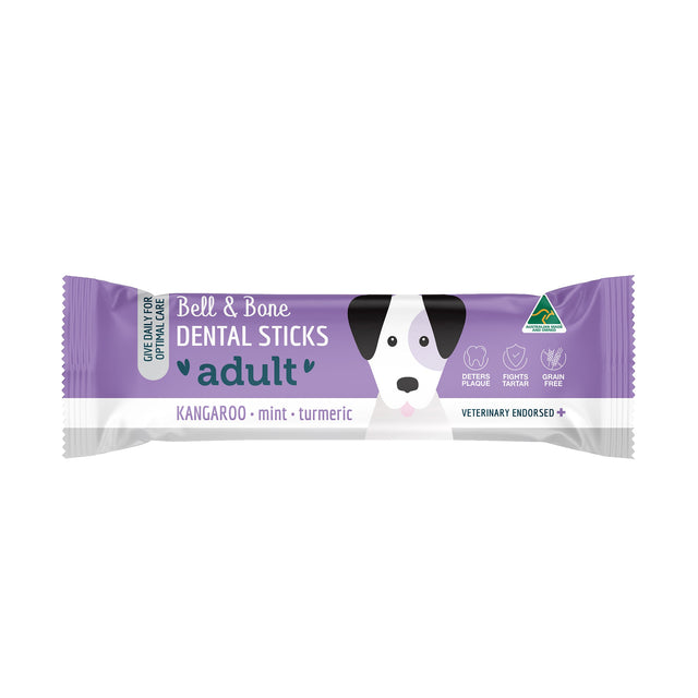 Bell & Bone Adult Dental Stick Kangaroo, Mint & Turmeric