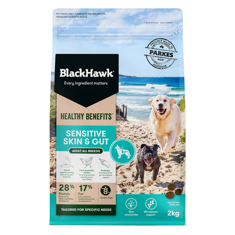 Black Hawk Healthy Benefits Sensitive Skin & Gut Adult Dry Dog Food 2kg