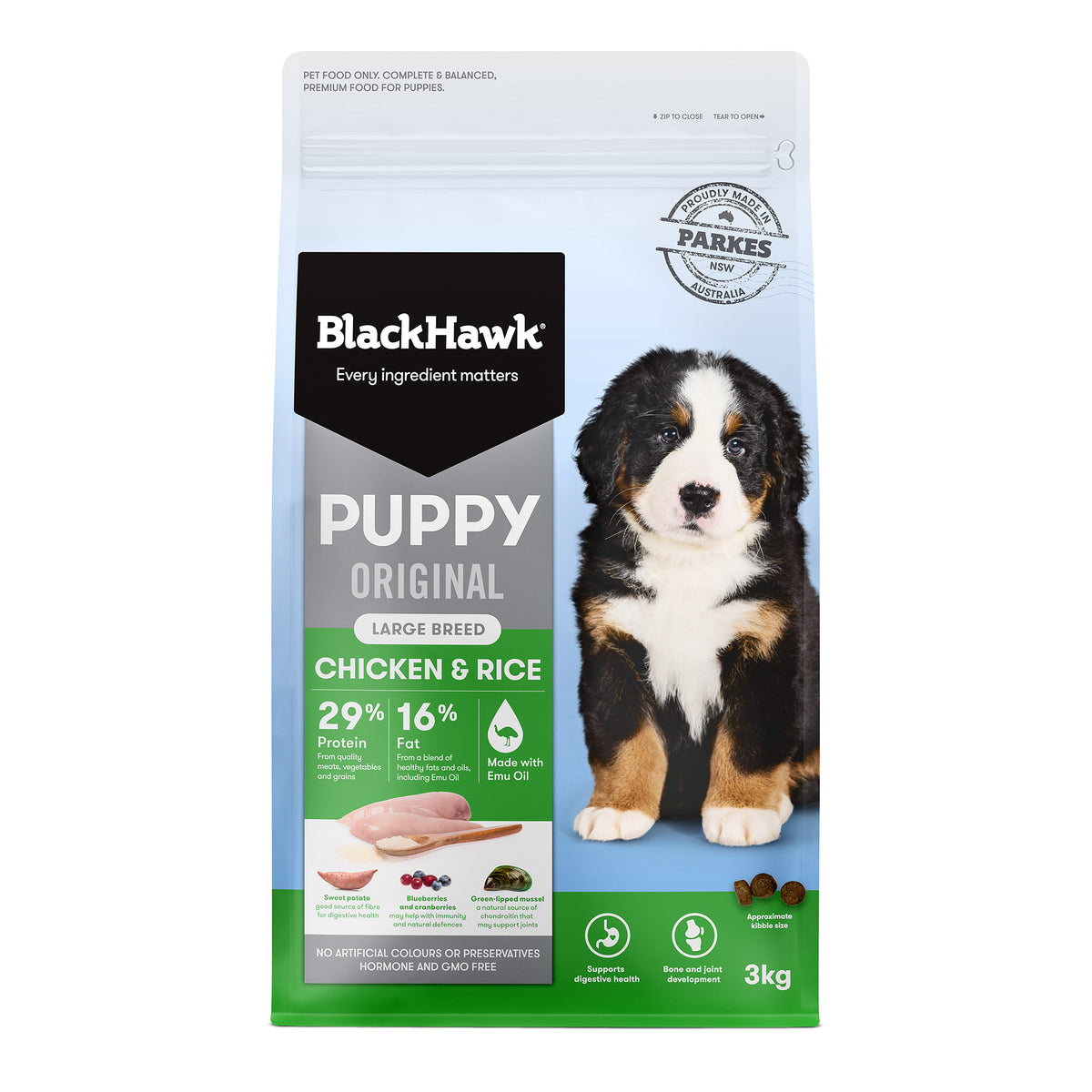 Black Hawk Original Chicken & Rice Large Breed Puppy Dry Dog Food 20kg