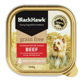 Black Hawk Grain Free Beef Wet Dog Food Tray 100g