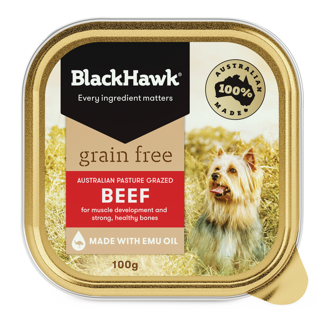 Black Hawk Grain Free Beef Wet Dog Food Trays 9 x 100g