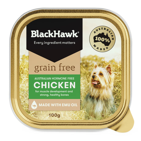 Black Hawk Grain Free Chicken Wet Dog Food Tray 100g