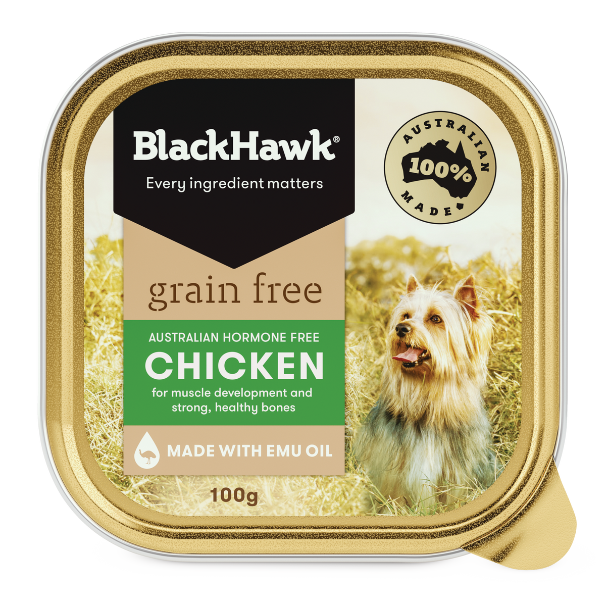 Black Hawk Grain Free Chicken Wet Dog Food Trays 9 x 100g