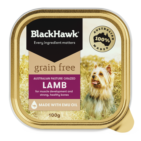 Black Hawk Grain Free Lamb Wet Dog Food Trays 9 x 100g