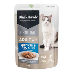 Black Hawk Chicken & Seafood Wet Cat Food Pouch 85g