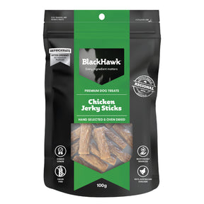 Black Hawk Chicken Jerky Sticks Dog Treats 100g
