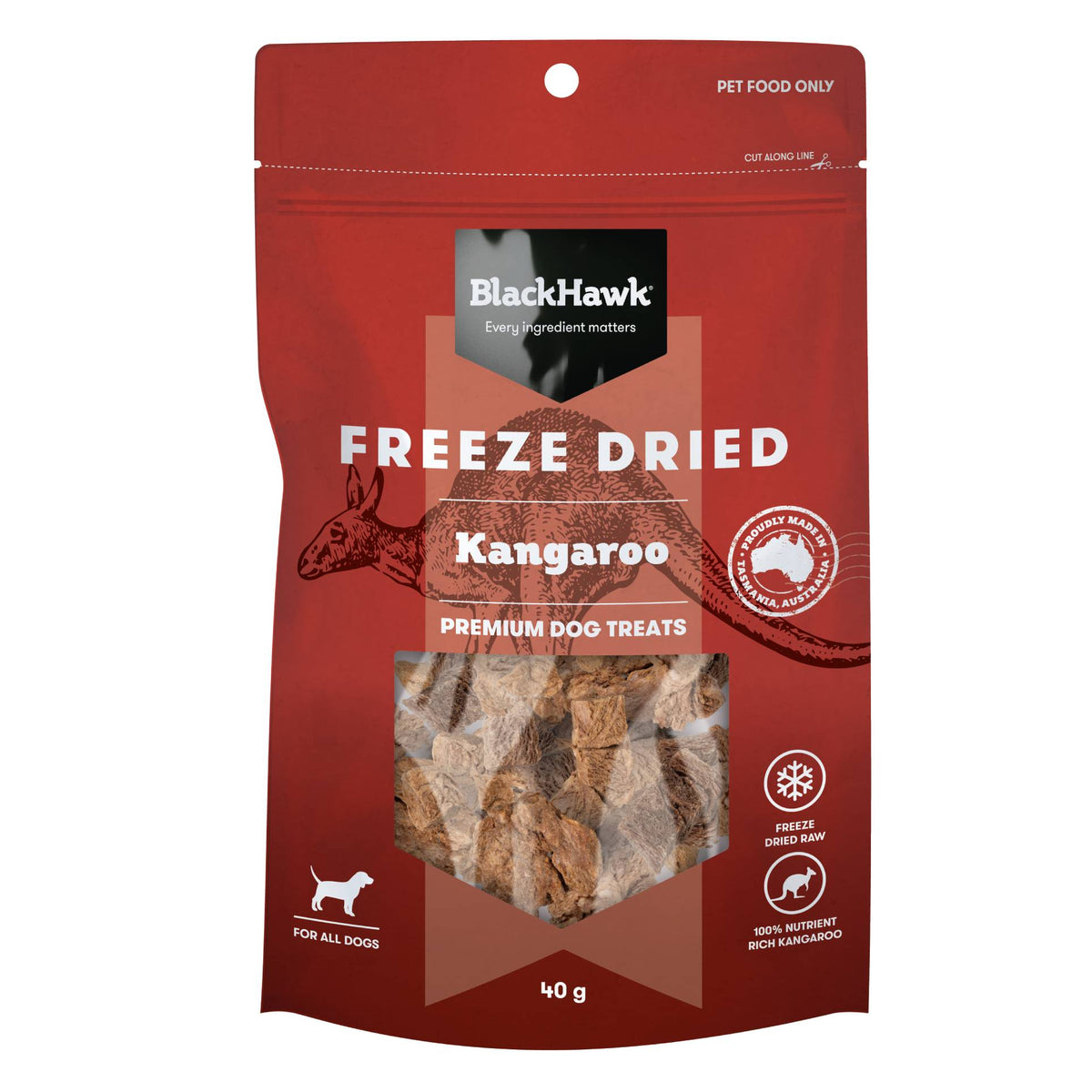 Black Hawk Freeze Dried Kangaroo Dog Treats 40g