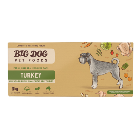 Big Dog BARF Turkey raw dog food 3kg