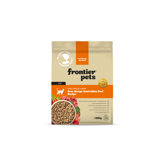 Frontier Pets Free-Range Beef Raw Freeze-Dried Cat Food 300g