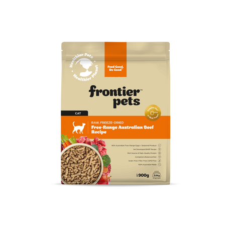 Frontier Pets Free-Range Beef Raw Freeze-Dried Cat Food 900g
