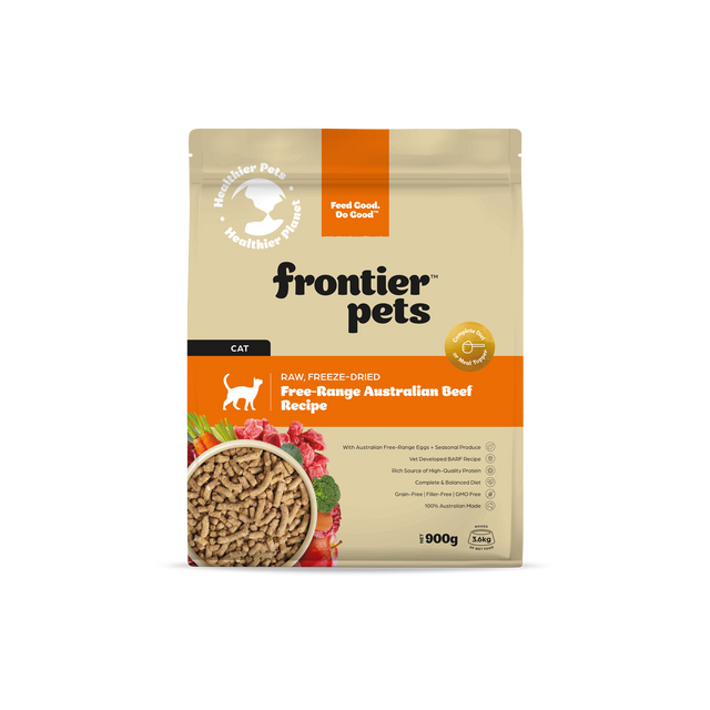 Frontier Pets Free-Range Beef Raw Freeze-Dried Cat Food 900g