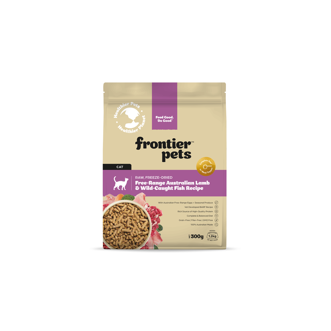 Frontier Pets Free-Range Lamb & Wild-Caught Fish Raw Freeze-Dried Cat Food 300g
