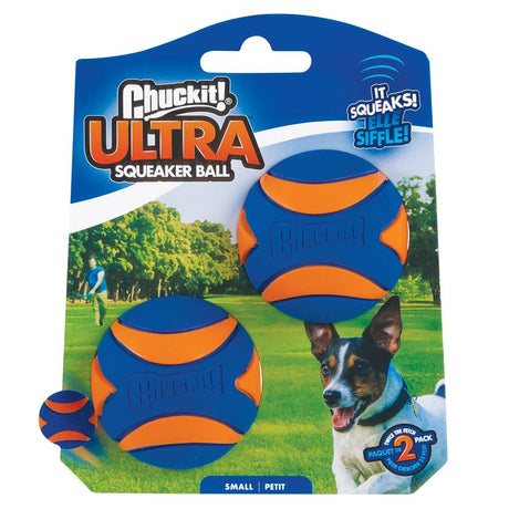 CHUCKIT SQUEAKER BALL SML 2PK