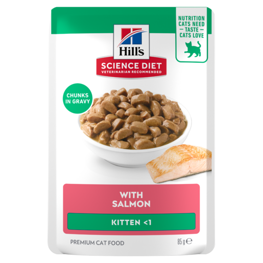 Hill's Science Diet Kitten with Salmon Wet Cat Food pouches 12x85g