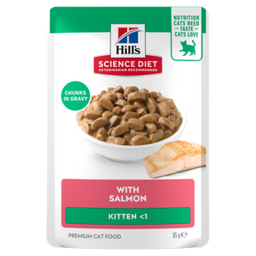 Hill's Science Diet Kitten with Salmon Wet Cat Food pouches 12x85g