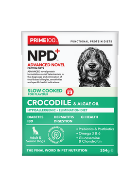 Prime100 SPD Slow Cooked Crocodile & Algae Oil 354g - front