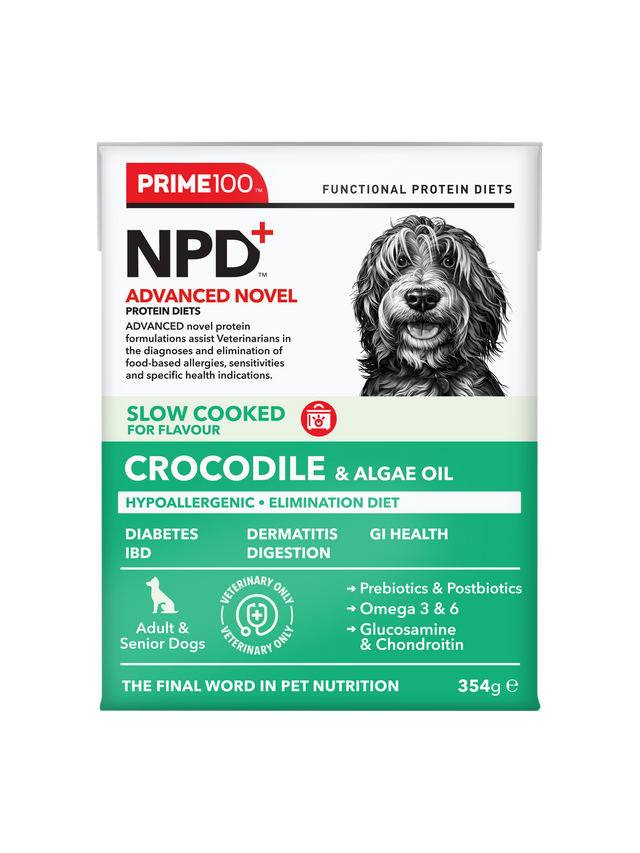 Prime100 SPD Slow Cooked Crocodile & Algae Oil 354g - front