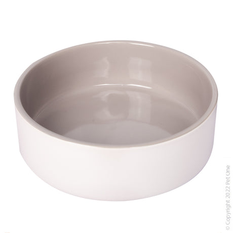 Pet One Ceramic Pet Bowl Grey/White 1300ml