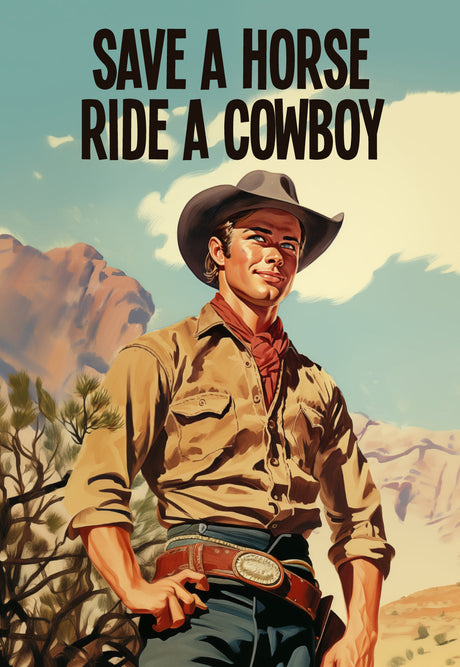 Kiss Me Kwik Save A Horse Ride A Cowboy Card
