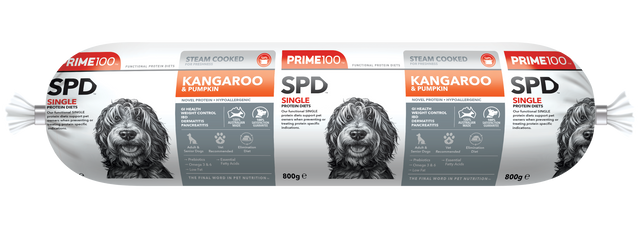 Prime100 SPD Fresh Roll Kangaroo & Pumpkin 800g - front