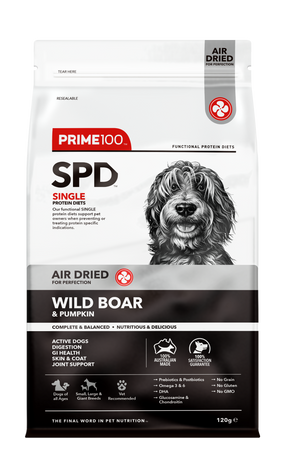 Prime100 SPD Air Dried Wild Boar & Pumpkin 120g - front