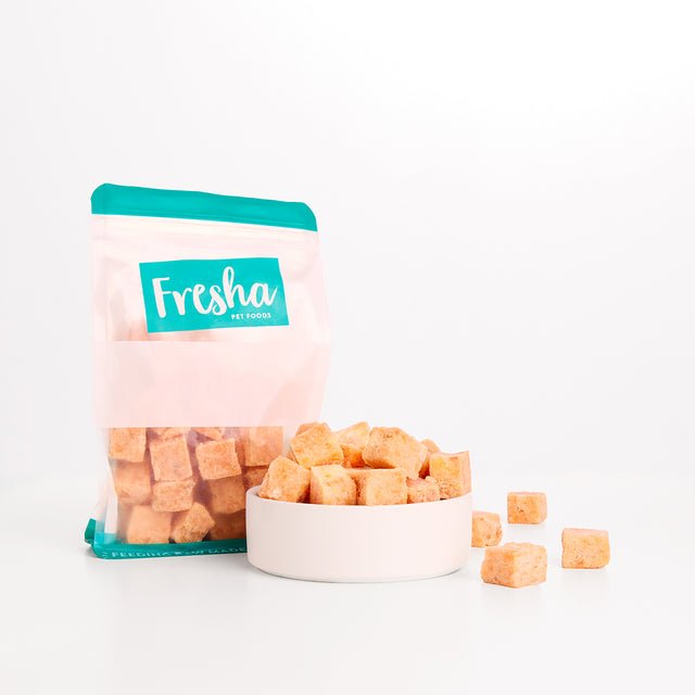 Fresha Atlantic Salmon Mince Cubes Frozen Raw Pet Food 500g