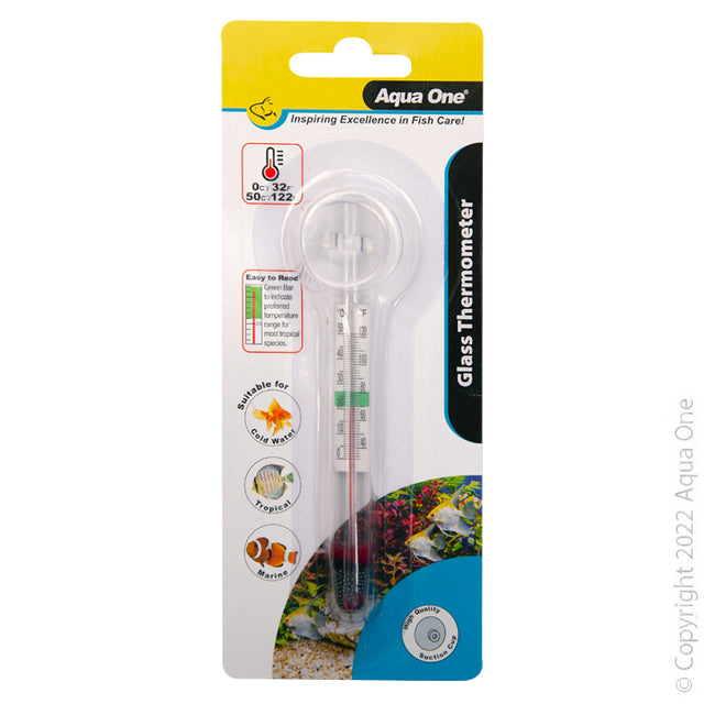 Aqua One Glass Aquarium Thermometer