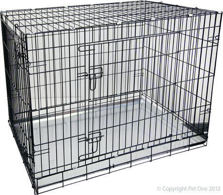 Pet One Collapsible Dog Crate D42 Black