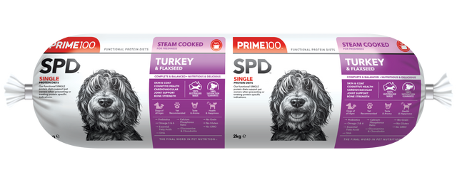 Prime100 SPD Fresh Roll Turkey & Flaxseed 2kg - front