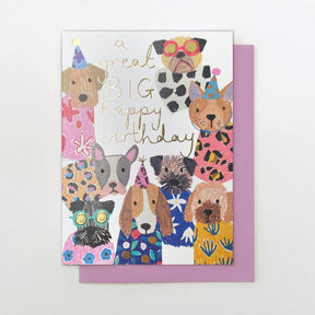 Stop The Clock Dog Birthday Party Card