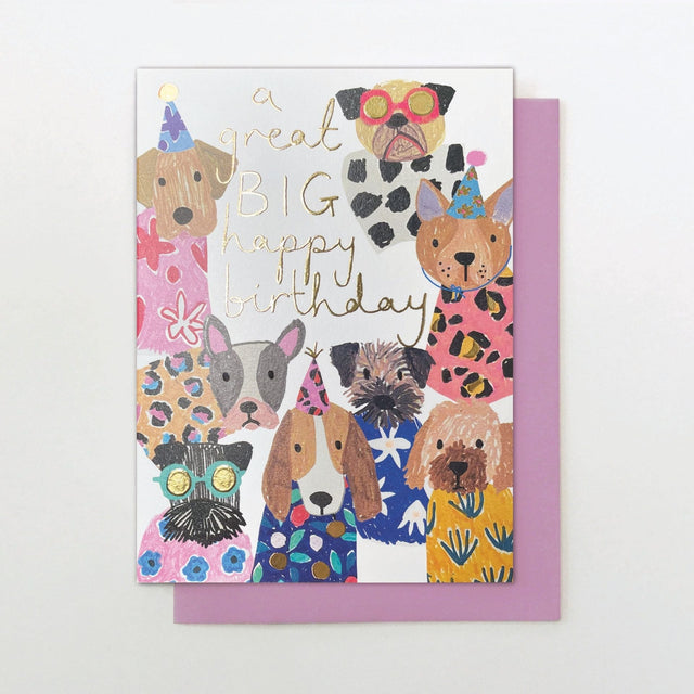 Stop The Clock Dog Birthday Party Card